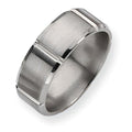 Titanium Grooved Approx. 0.31 Inch Brushed and Polished Wedding Band