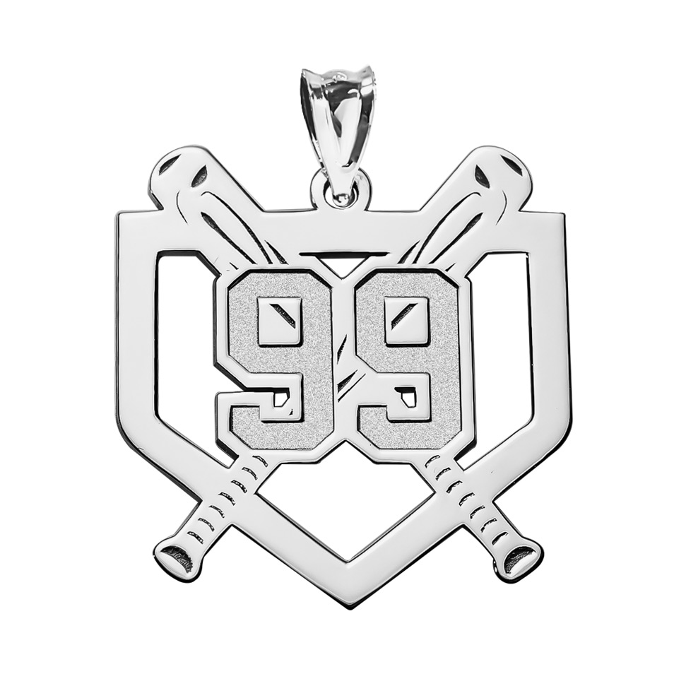 Personalized Baseball Home Plate Pendant with Number