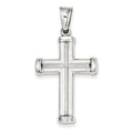 14K White Gold Hollow Cross Pendant