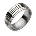 Titanium Grooved Approx. 0.31 Inch Polished Wedding Band