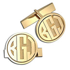 Circle Monogram Block Cuff Links