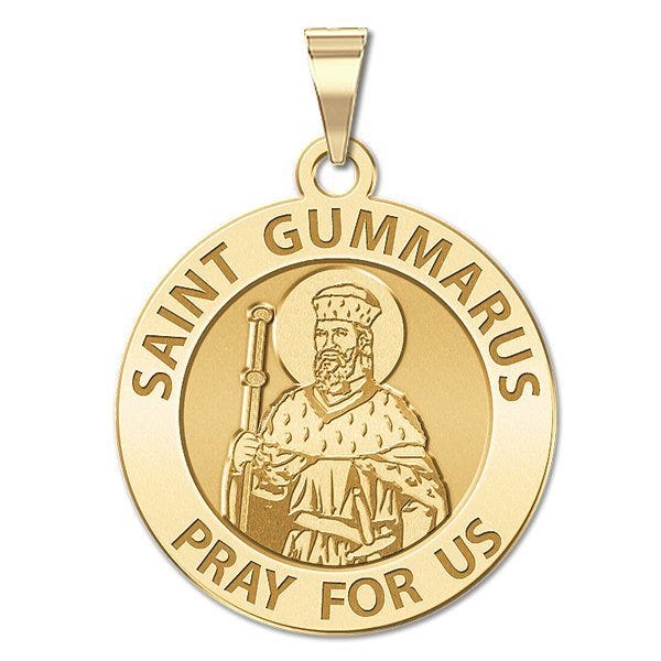 Saint Gummarus Round Religious Medal