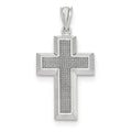 14K White Gold Polished And Textured Cross Pendant