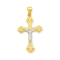 Gold Plated And Rhodium Crucifix Pendant