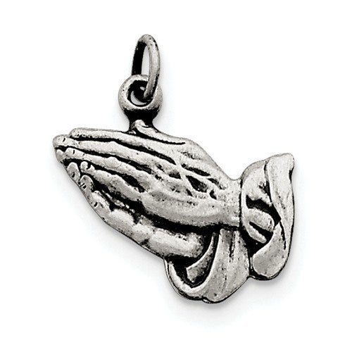 Antiqued Praying Hands Charm