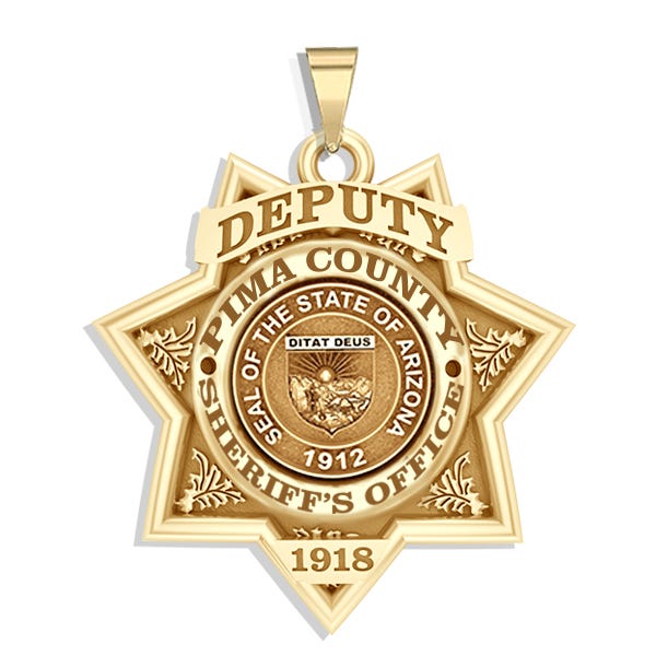 Personalized 7-Point Star Arizona Sheriff Badge with Rank, Number & Dept.