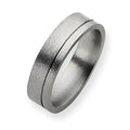 Titanium Grooved Approx. 0.24 Inch Satin and Polished Wedding Band