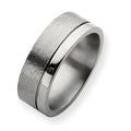 Titanium Grooved Approx. 0.31 Inch Satin and Polished Wedding Band