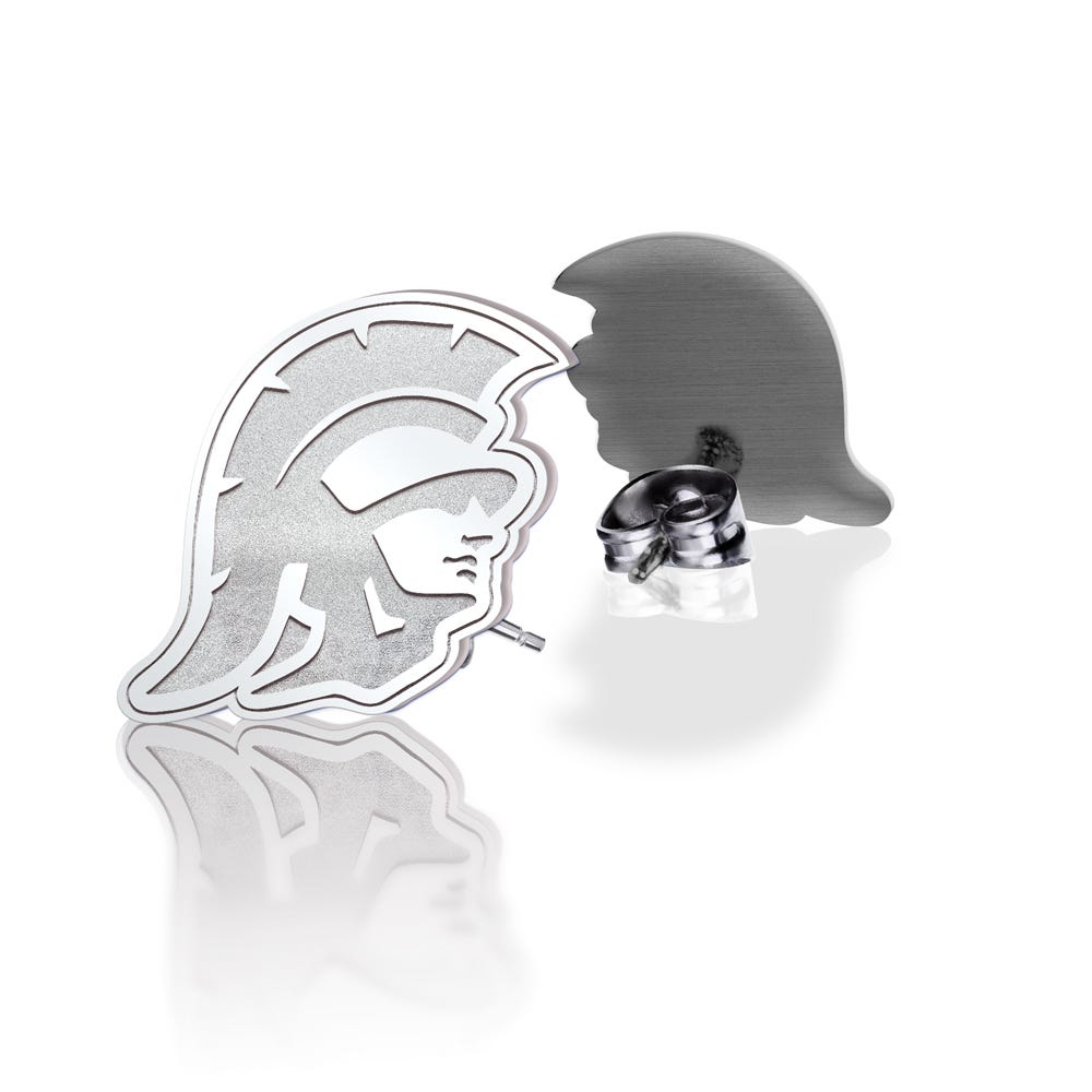 Pair of Usc Trojan Head Earrings
