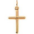 14K Yellow Gold Rounded-Bar Cross Pendant