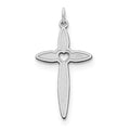 Sterling Silver Laser Designed Heart Center Cross Pendant