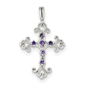 Purple Cz Cross Charm
