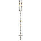 Polished Rosary Textured Beads Necklace /With Miraculous Medal