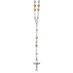 Polished Rosary Textured Beads Necklace /With Miraculous Medal