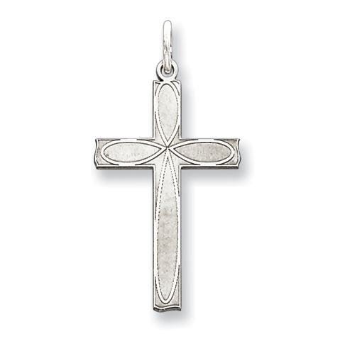 Laser Designed Oval-Terminal Cross Pendant