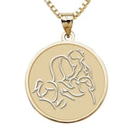 Mother with Three Daughters - Round Pendant