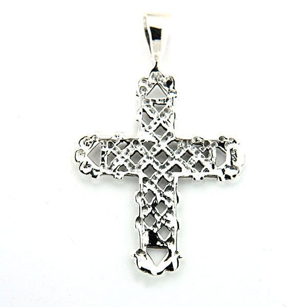 Sterling Silver Or Stainless Steel Lattice Cross Pendant