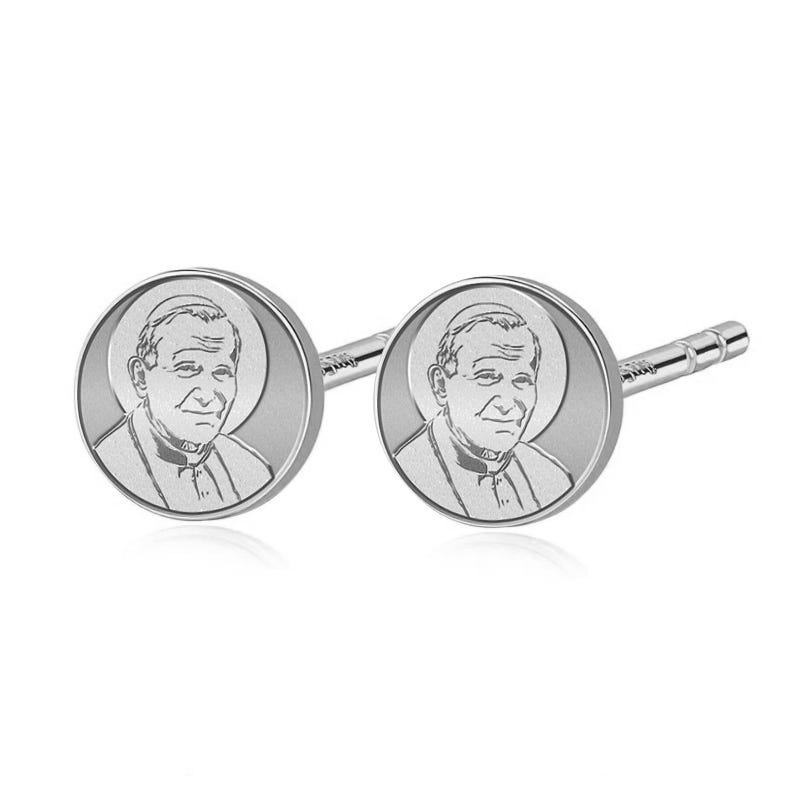 Pair of Pope Saint John Paul Ii Stud Earrings