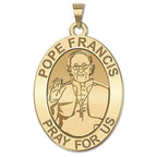 Pope Francis Religious Medal Oval Laser Engraved