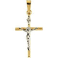 Two-Tone Slim-Bar Crucifix Pendant