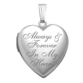 14K White Gold Always & Forever In My Heart Photo Locket