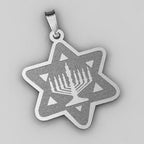 "Star of David" with Menorah Pendant