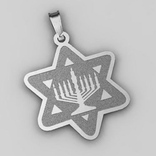 "Star of David" with Menorah Pendant