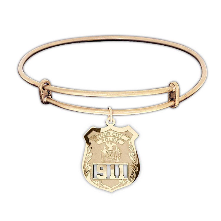 Personalized Police Badge Expandable Bracelet
