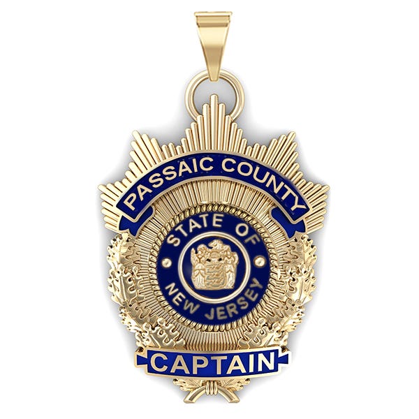 Personalized Police Badge Necklace or Charm - Shape 9