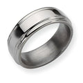 Titanium Grooved Edge Approx. 0.31 Inch Polished Wedding Band