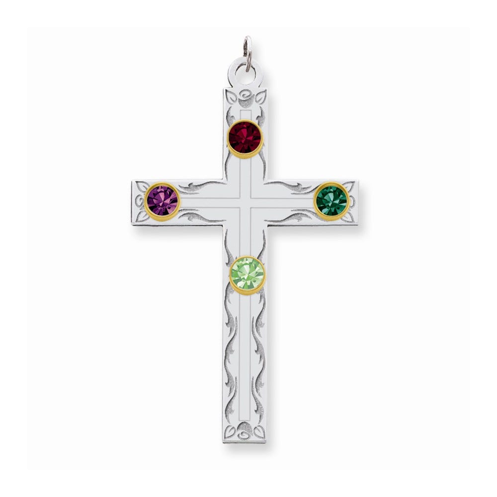 Crystal Family Cross Pendant