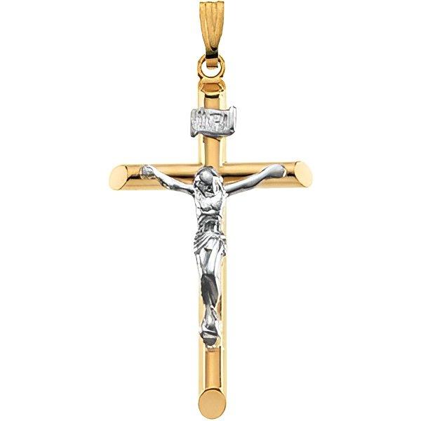 Two Tone Crucifix Pendant