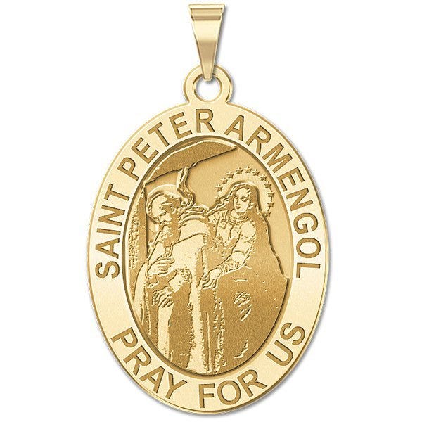 Saint Peter Armengol Oval Religious Medal
