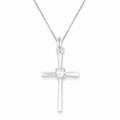 Cubic Zirconia Round-Center Cross Pendant