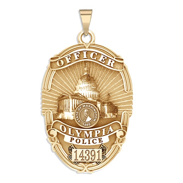 Personalized Olympia, Washington Police Badge with Your Rank and Badge Number