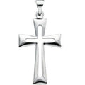Solid 14K White Gold Flared-Arm Cross Pendant