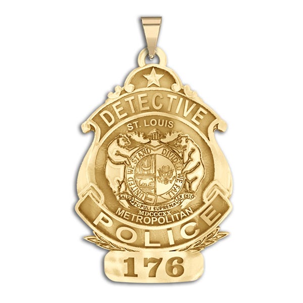 Personalized St Louis Missouri Police Badge with Your Rank, Number & Department