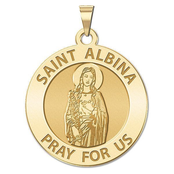 Saint Albina Round Religious Medal