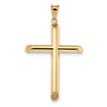 14K Gold Tube Cross Pendant