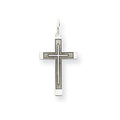 White Gold Laser Designed Cross Pendant