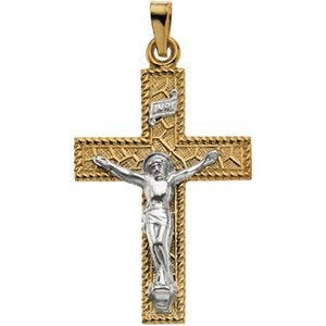 Two-Tone Crucifix Pendant
