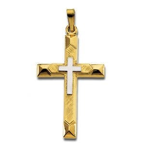 Faceted-Edge Cross Pendant