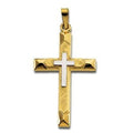 Faceted-Edge Cross Pendant