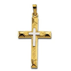 Faceted-Edge Cross Pendant