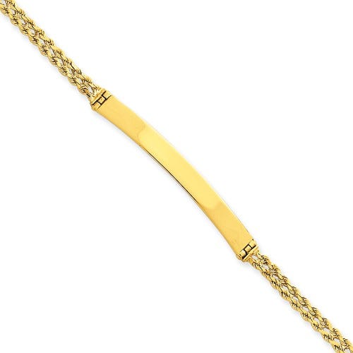 Custom Engraved 14K Gold Women's Curb Link ID Bracelet