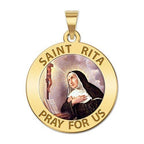 Saint Rita Religious Medal Color