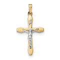 Two Tone Polished Inri Crucifix Pendant