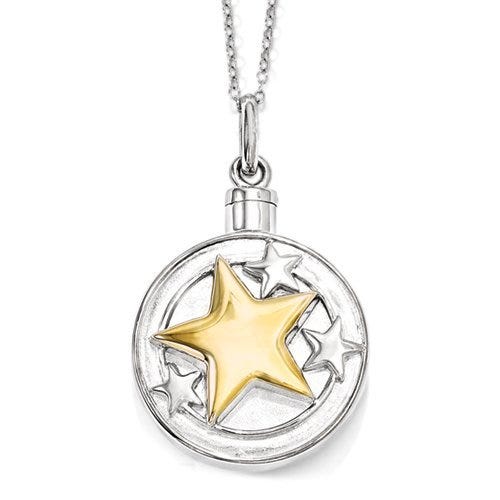 Your Brightest Star Cremation Ash Holder with 18 Inch Chain