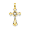 14K Gold Rhodium Cross Pendant