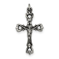 Sterling Silver Antiqued And Brushed Inri Crucifix Pendant